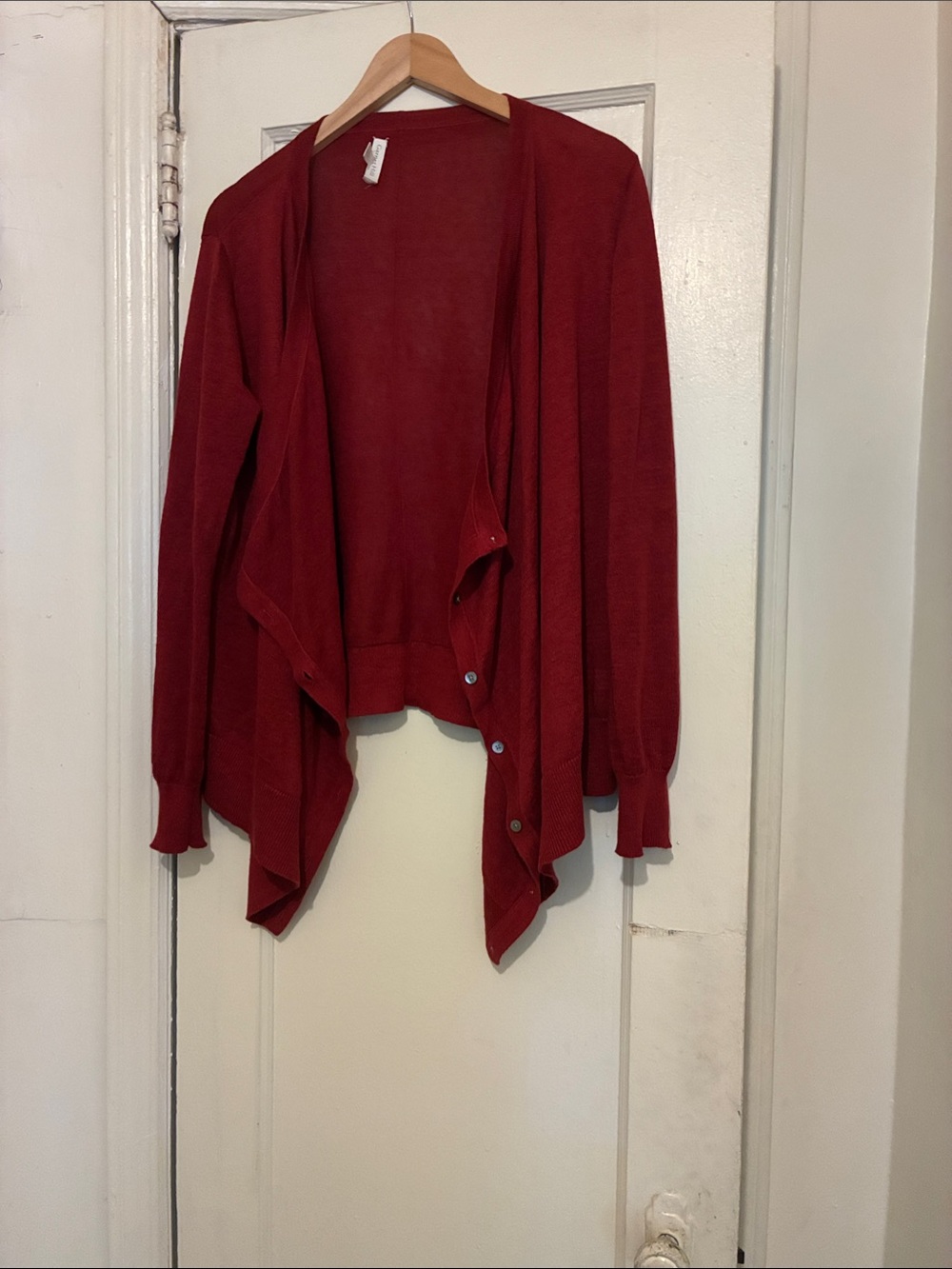 Garnet Easy Linen Drape-Front Cardigan